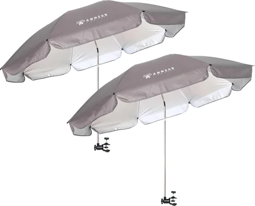 AMMSUN Paraguas para silla XL con abrazadera universal ajustable de 47 pulgadas y giratorio de 360 grados UPF 50+, abrazadera portátil para silla de