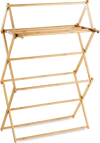 Miniatura 3 de Bartnelli Rejilla de Secado de Ropa de Bambú para Ropa, Secador de Ropa de Madera, Extremadamente Estable, Resistente, Plegable, Ahorra Espacio