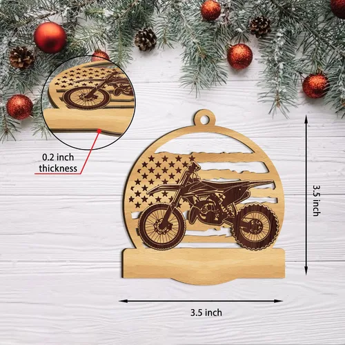 Miniatura 5 de Adorno de moto de motocross, adornos de motocicleta para hombre y niño, adorno de Navidad de bicicletas, regalo para amantes de las carreras, hijo