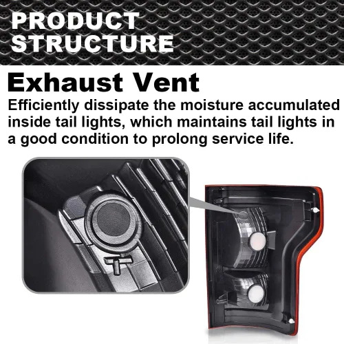 Miniatura 7 de CROSSDESIGN Conjunto de luz trasera sin bombillas lado izquierdo rojo compatible con Ford F150 SSV 2016 2017/Fit F150 (submodelo: Lariat, XL, XLT)