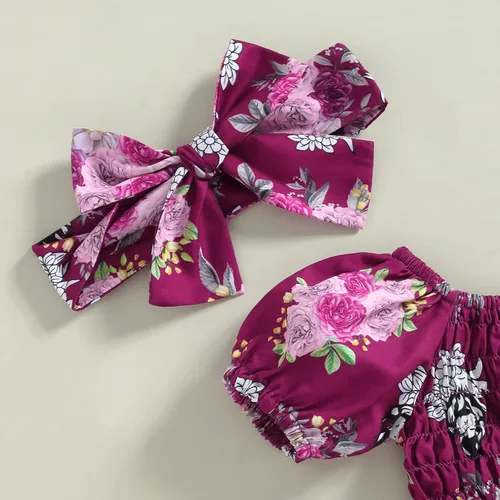 Miniatura 5 de Mameluco de verano para bebé, vestido de verano, camisola de lino y algodón, con diadema, sin mangas, estampado, conjunto de 2 piezas