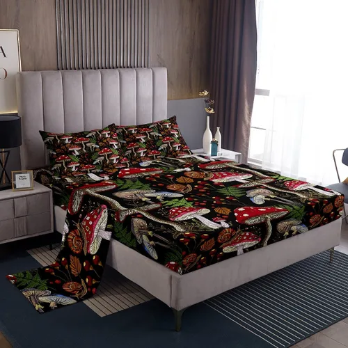 Miniatura 41 de Feelyou Football Bed Sheets Set Twin Size Basketball Sports Deep Pocket Fitted Sheet Soccer Ball Game Bedding Sets Black Baseball Gaming Soft Bed