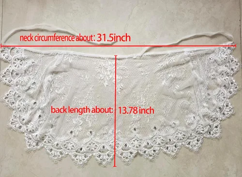 Miniatura 7 de Vivivalue Chales de encaje para boda, chales robados Boleros Capelet Rhinestone Novia