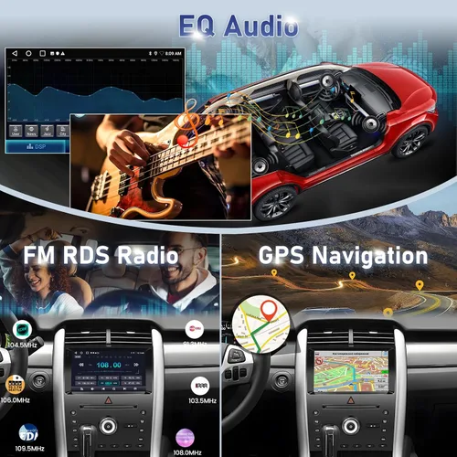Miniatura 5 de Radio de coche para Ford Edge 2011-2015, [2+64] Estéreo de pantalla táctil Android de 9 pulgadas con Carplay/Android Auto, navegación GPS, WiFi