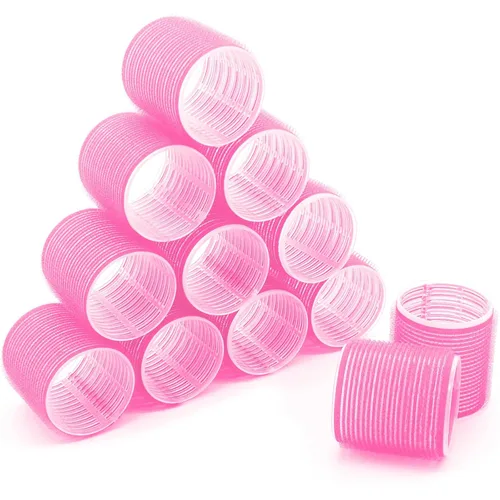 Rodillos de pelo, paquete de 12 rulos de peluquería de salón de autoservicio, juegos de rodillos de pelo, rizadores de pelo, peinado rizado de Color