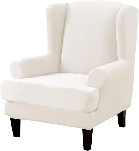 Miniatura 25 de MIFXIN Wingback - Funda para silla, de terciopelo de 2 piezas, elásticas, con funda de cojín, suave, lavable, protector de muebles para sala