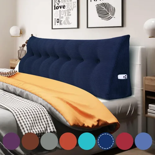 Miniatura 22 de Almohada de cuña gruesa de 14 libras tamaño King para cabecero, posicionador de cuerpo, almohada de lectura triangular para sentarse en la cama