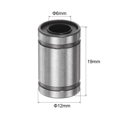 Miniatura 2 de uxcell 12 rodamientos lineales de bolas LM6UU, diámetro de diámetro de 0.236 in, diámetro exterior de 0.472 in, longitud de 0.748 in, rodamiento