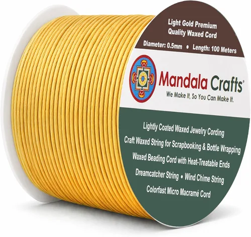 Miniatura 197 de Cuerda Mandala Crafts 0.03 pulgadas 109 yardas para hacer joyería, artesanía, macramé, cuerda de algodón encerado Negro