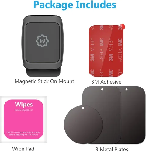 Miniatura 4 de WixGear - Soporte magnético para teléfono para automóvil, soporte magnético universal para tablero, para teléfonos celulares y mini tabletas