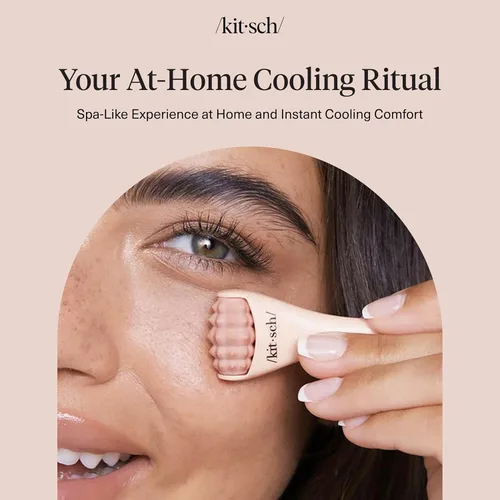 Miniatura 8 de Kitsch Mini rodillo facial y rodillo facial de hielo para el cuidado de la piel, rodillos faciales de acero inoxidable para reducir la hinchazón