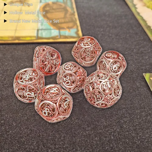 Miniatura 2 de Dados DND, dados de metal huecos D&D, dados de pulpo con diseño de bola redonda única con caja de regalo para juegos de mazmorras y dragones, 7