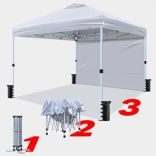 Miniatura 3 de Tienda de campaña desplegable de 10 x 10 pies, 10 x 10 pies (blanco, 10 x 10 pies)
