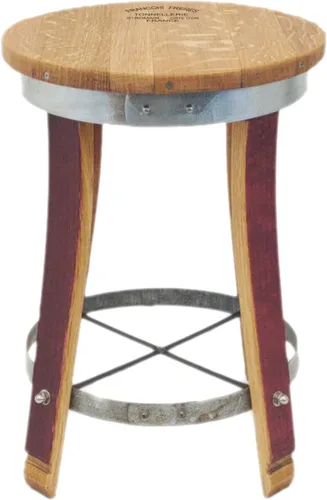 Miniatura 6 de Taburete de bar giratorio superior – Barril de vino hecho a mano Muebles de barril de vino (24 pulgadas)