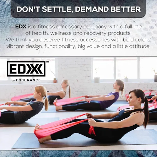 Miniatura 7 de EDX Bandas de resistencia planas de 12 pulgadas para fitness o terapia física, juego de 3 bandas sin látex