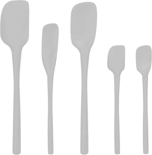 Miniatura 17 de Tovolo Juego de utensilios de silicona de 5 piezas (aguamarina clara): espátula, cuchara, raspador de tarros, mini espátula y mini cuchara Agua claro