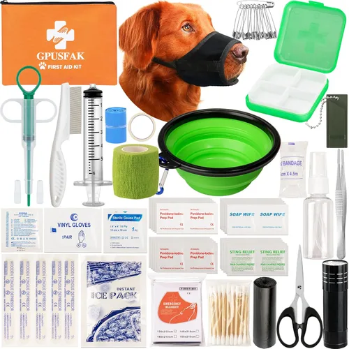 Kit de primeros auxilios para perros, kit de primeros auxilios para mascotas, kit de emergencia para mascotas, suministros de primeros auxilios para
