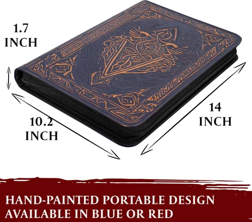 Miniatura 3 de Carpeta de tarjetas coleccionables – Álbum de 9 bolsillos con cremallera – Carpeta de carga lateral 360 para TCG – Piel sintética 3D – Para MTG, Azul