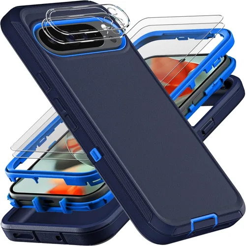 Miniatura 9 de YKHJKLEC Funda para Google Pixel 10 Pro XL, grado militar 3 en 1, resistente a prueba de golpes, caídas y polvo, con 2 protectores de pantalla