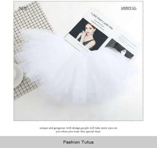 Miniatura 45 de REETAN Falda tutú de ballet de 6 capas de tul corto tutús para mujer
