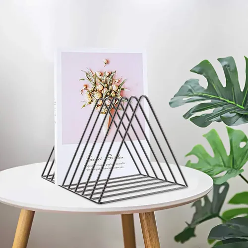 Miniatura 8 de Soporte para carpetas de archivos, organizador de archivos de escritorio, soporte para discos de vinilo, estante para libros, revistas, clasificador