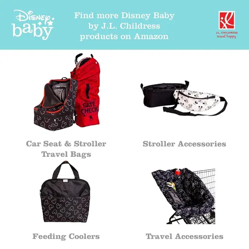 Miniatura 6 de Disney Baby by J.L. Childress - Cambiador portátil de cuerpo completo para bebé, Mickey Black, 19 x 30 pulgadas (paquete de 1)
