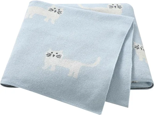 Hadetoto Mantas de bebé para niños y niñas, mantas de algodón de punto para recién nacidos, manta de recepción de ganchillo neutro, esenciales para