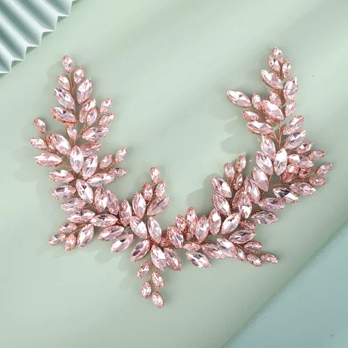 Miniatura 7 de Kercisbeauty Diadema de cristal azul con diamantes de imitación para boda, pieza de pelo plateado para mujeres y niñas, joyería para el cabello