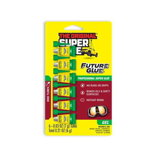 Super Glue Future Glue Gel 6 Mini Tubos de Un Solo Uso, Transparente, Enlace Instantáneo, Secado Rápido, Adhesivo de Cianoacrilatos Profesional,