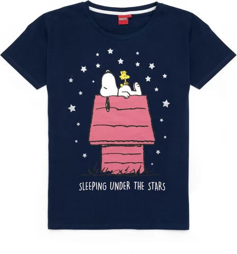 Miniatura 2 de Snoopy Pijama para mujer, blusa larga o corta, color azul marino, Azul