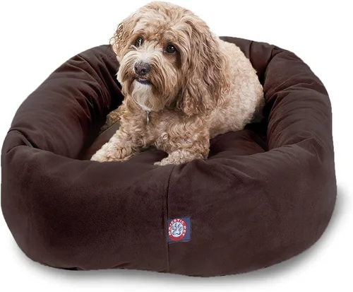 Miniatura 53 de Majestic Pet Cama para Perros Grandes Lavable de 40 Pulgadas, Mueble Ortopédico en Forma de Donut para Perros Grandes, Almohadilla y Alfombra de Gris