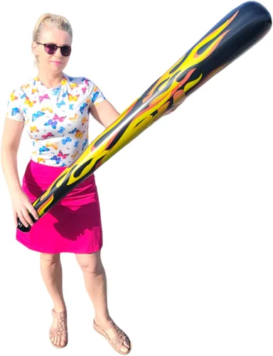 Miniatura 6 de Bate de béisbol inflable de llama jumbo de 54 pulgadas (paquete de paquete). Juguete inflado perfecto para fiesta, parque infantil, divertido