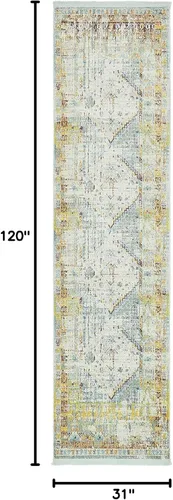 Miniatura 2 de Tapete abstracto Unique Loom, colección Estrella, moderno, multiárea, Polipropileno, celeste/turquesa