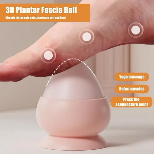 Miniatura 3 de Bola de masaje montable con ventosa, herramienta de terapia de punto de activación, masajeador de presión manual autodirecido para aliviar el Rosado