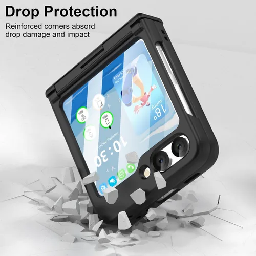 Miniatura 5 de Funda magnética diseñada para Galaxy Z Flip 5 con protección de bisagra y soporte [compatible con MagSafe] para Samsung Flip 5 Slim Funda protectora
