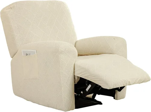 Miniatura 11 de KRFOONN Fundas elásticas para sillón reclinable con estampado, fundas para sillas reclinables de 4 piezas, fundas para sillón reclinable Lazy Boy
