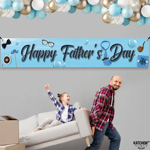 Miniatura 8 de KatchOn, Cartel de feliz día del padre – XL, 120 x 20 pulgadas Cartel de feliz día del padre, decoraciones del día del padre para fiesta, telón