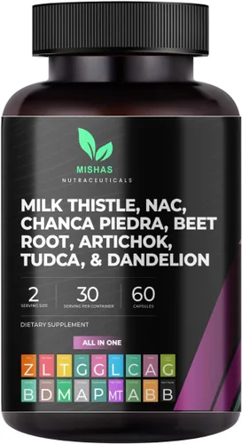 Mishas Nutraceuticals - Suplemento de raíz de diente de león, NAC y TUDCA - Apoya la salud del hígado, desintoxicación de limpieza hepática, salud