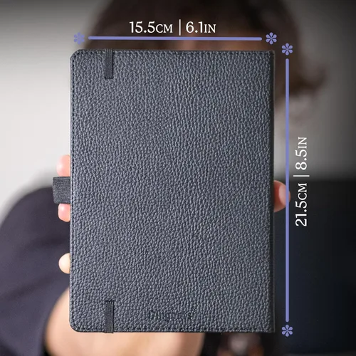 Miniatura 6 de Dingbats* Cuaderno de Escritura con Líneas de Vida Silvestre A5 - Tapa Dura de Cuero Vegano - Ideal para Trabajo, Viajes - Bolsillo, Cierre Elástico