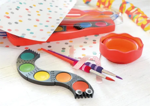 Miniatura 5 de Faber-Castell Juego de pinceles de pintura de agarre suave, pinceles de pintura para niños, 4 pinceles surtidos para acuarela y pintura al temple