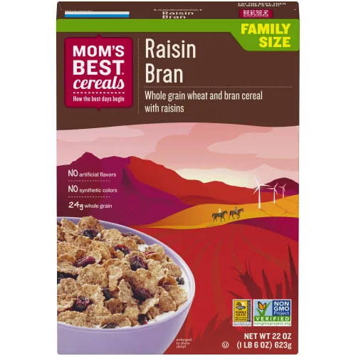 Miniatura 10 de Mom's Best Cereal con sabor a trigo tostado, sin jarabe de maíz de alta fructosa, caja de 23 onzas (paquete de 12)