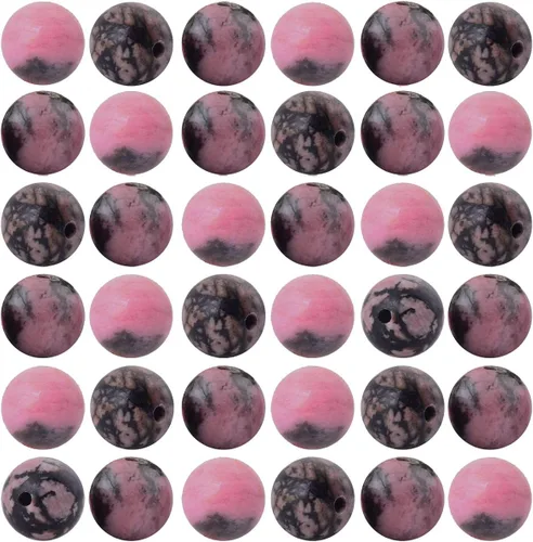 Miniatura 30 de Cuentas de piedra natural, 100 cuentas redondas de obsidiana negra de 0.315 pulgadas (0.315 in), cuentas sueltas de piedra auténtica
