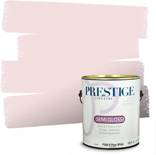 Miniatura 158 de Prestige Paints E100-T-SW6591 Pintura exterior e imprimación en uno, 1 galón, plano, combinación comparable de Sherwin Williams Amaryllis, 1 galón