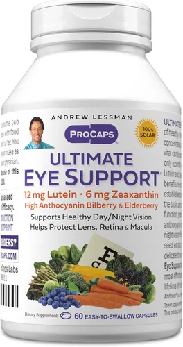 ANDREW LESSMAN Ultimate Eye Support 60 cápsulas blandas - 12 mg de luteína, 6 mg de zeaxantina, arándano, nutrientes clave para apoyar la salud
