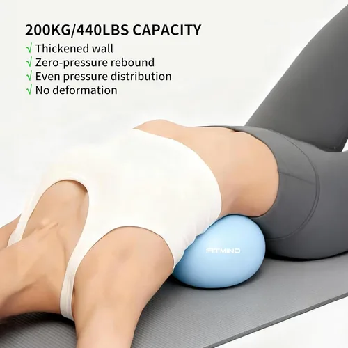 Miniatura 3 de FITMIND_Pelota de Pilates de 10 Pulgadas Antiestrés y Antideslizante Mini Bola de Yoga para Fitness, Entrenamiento del Núcleo, Terapia Física, Azul