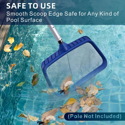 Miniatura 6 de POOLAZA Red de desnatador de piscina, desnatadora de red de piscina de mayor capacidad con red profunda duradera, redes de piscina de marco Azul