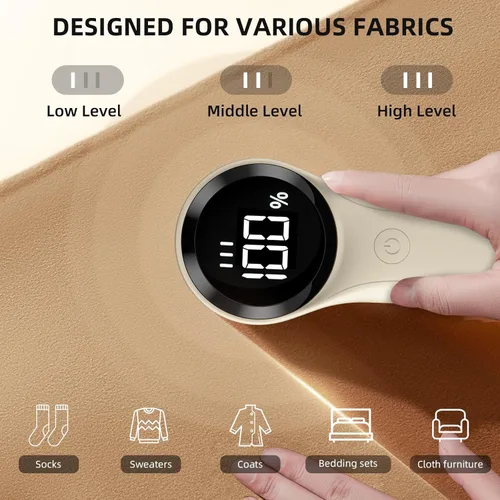 Miniatura 5 de Buywoo Afeitadora de Tela, Removedor de Pelusas Eléctrico, Afeitadora de Pelusas Recargable, Esenciales Domésticos para Ropa, Tapicería, Muebles