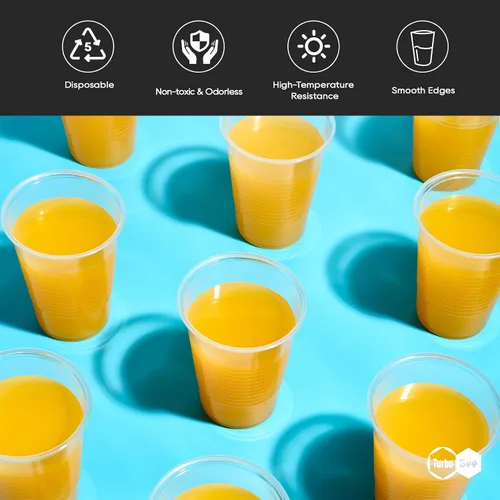 Miniatura 3 de Turbo Bee Paquete de 500 vasos de plástico desechables de 7 onzas, resistentes al calor y seguros para alimentos para bebidas calientes/frías