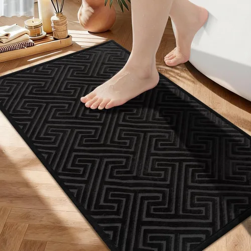 Miniatura 43 de YIHOUSE Beige Bathroom Rugs 17"x24", Quick Dry Non Slip Bath Rug, Absorbent Machine Washable Thin Bath Mat for Restroom Floor Tub Laundry Room Home
