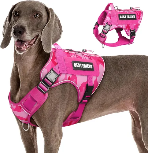 Miniatura 30 de Arnés Táctico para Perros Talla Pequeña, Sin Tirones Chaleco Militar para Perros con Asa, Arnés Reflectante de Servicio Pesado para Mascotas